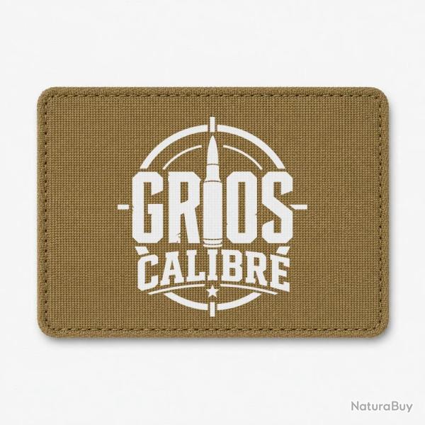 Patch Tir Sportif - Gros calibre - Cartouche - Coyote / Blanc
