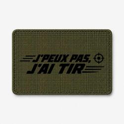 Patch Tir Sportif - J'peux pas, j'ai tir - Cible orange - Olive / Noir