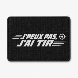 Patch Tir Sportif - J'peux pas, j'ai tir - Cible orange - Noir / Blanc