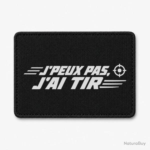 Patch Tir Sportif - J'peux pas, j'ai tir - Cible orange - Noir / Blanc