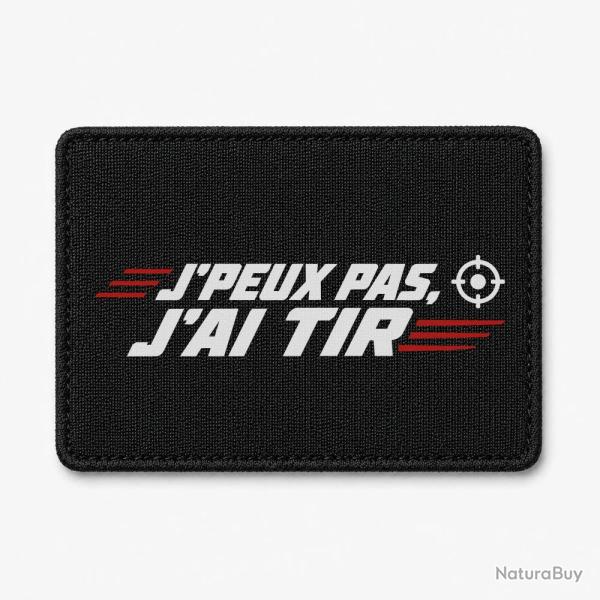 Patch Tir Sportif - J'peux pas, j'ai tir - Cible orange - Noir / Orange