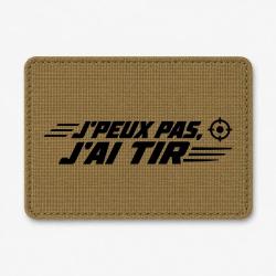 Patch Tir Sportif - J'peux pas, j'ai tir - Cible orange - Coyote / Noir