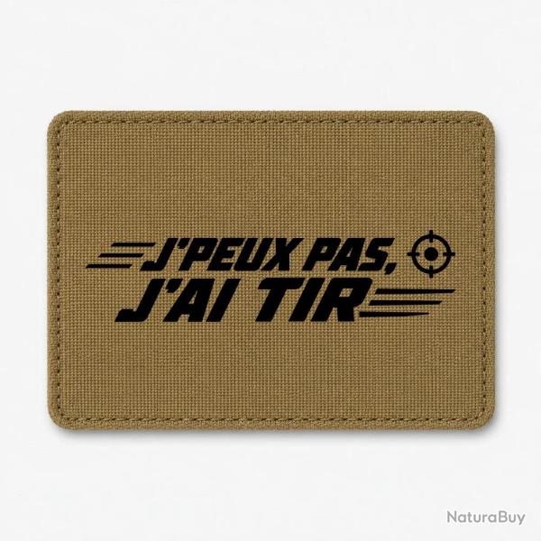 Patch Tir Sportif - J'peux pas, j'ai tir - Cible orange - Coyote / Noir