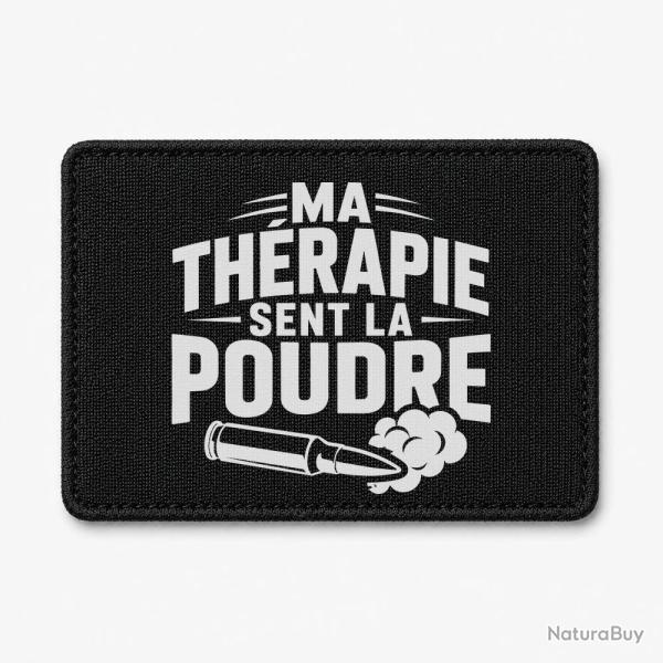 Patch Tir Sportif - Ma th�rapie sent la poudre - Douilles - Noir / Blanc