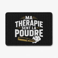 Patch Tir Sportif - Ma th&eacute;rapie sent la poudre - Douilles - Noir / Orange