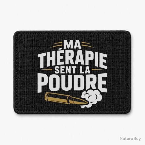 Patch Tir Sportif - Ma th�rapie sent la poudre - Douilles - Noir / Orange