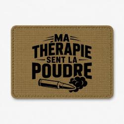 Patch Tir Sportif - Ma th&eacute;rapie sent la poudre - Douilles - Coyote / Noir