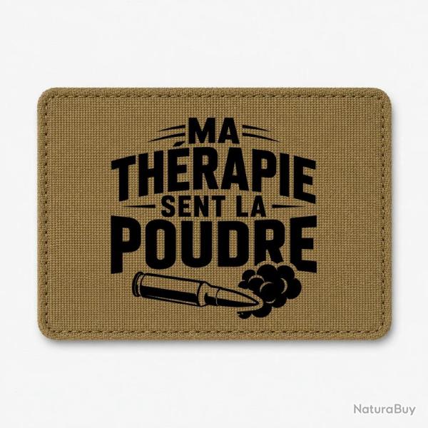Patch Tir Sportif - Ma th�rapie sent la poudre - Douilles - Coyote / Noir