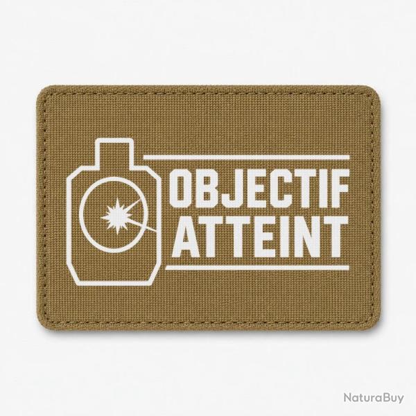 Patch Tir Sportif - Objectif atteint - Cible - Coyote / Blanc