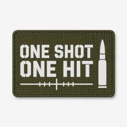 Patch Tir Sportif - One Shot One Hit - Cartouche - Olive / Blanc