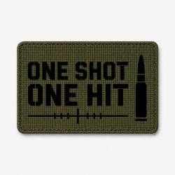 Patch Tir Sportif - One Shot One Hit - Cartouche - Olive / Noir