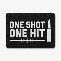 Patch Tir Sportif - One Shot One Hit - Cartouche - Noir / Blanc