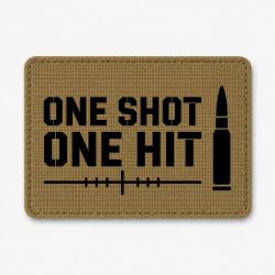 Patch Tir Sportif - One Shot One Hit - Cartouche - Coyote / Noir