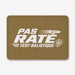 Patch Tir Sportif - Pas rat&eacute; - Test balistique - Coyote / Blanc