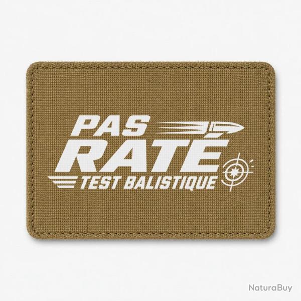 Patch Tir Sportif - Pas rat� - Test balistique - Coyote / Blanc