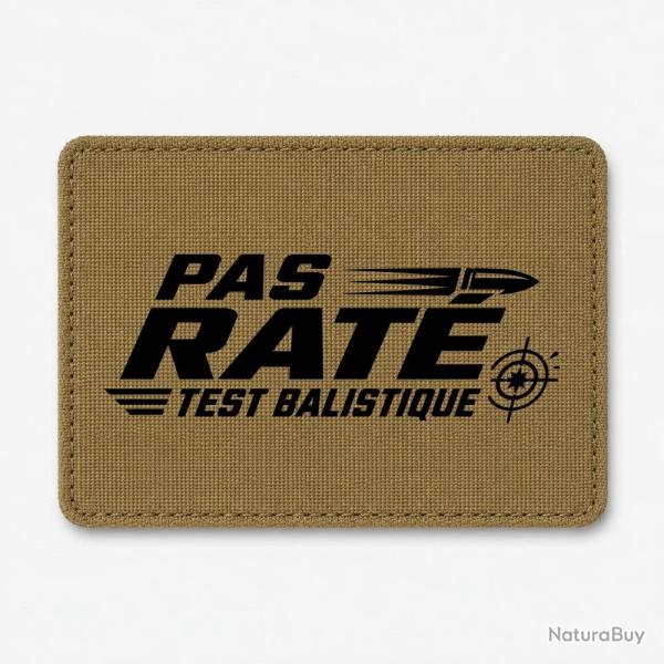 Patch Tir Sportif - Pas rat� - Test balistique - Coyote / Noir