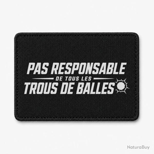 Patch Tir Sportif - Pas responsable des trous de balles - Rouge - Noir / Blanc