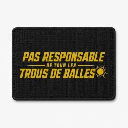 Patch Tir Sportif - Pas responsable des trous de balles - Rouge - Noir / Orange