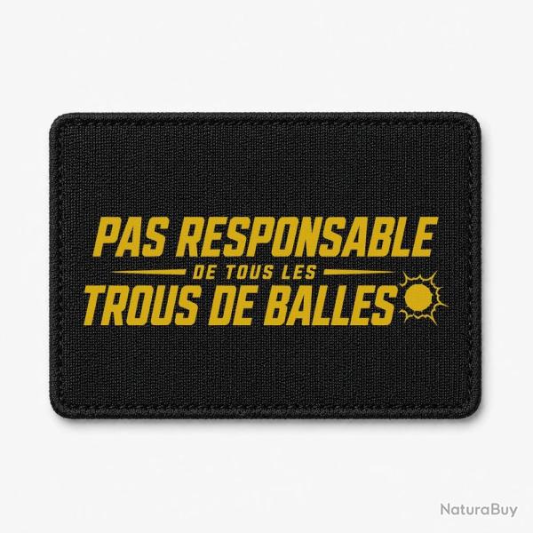 Patch Tir Sportif - Pas responsable des trous de balles - Rouge - Noir / Orange