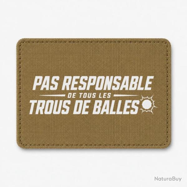 Patch Tir Sportif - Pas responsable des trous de balles - Rouge - Coyote / Blanc