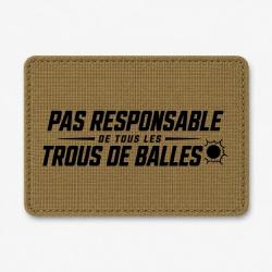 Patch Tir Sportif - Pas responsable des trous de balles - Rouge - Coyote / Noir