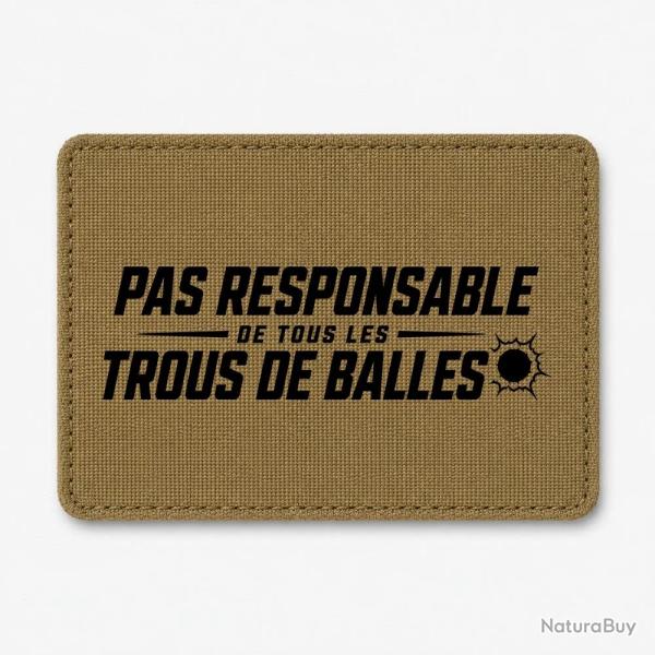 Patch Tir Sportif - Pas responsable des trous de balles - Rouge - Coyote / Noir