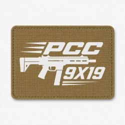 Patch Tir Sportif - PCC 9&times;19 - Coyote / Blanc