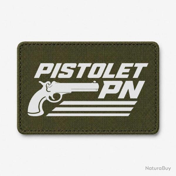Patch Tir Sportif - Pistolet PN - Olive / Blanc