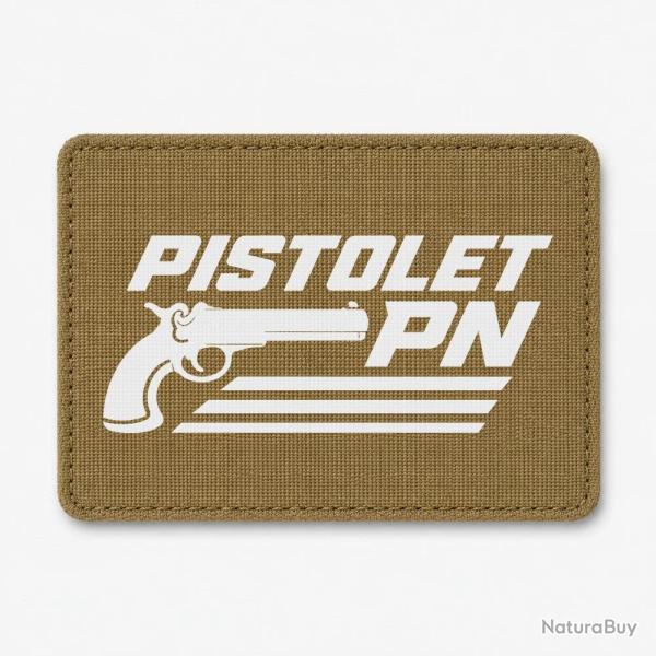 Patch Tir Sportif - Pistolet PN - Coyote / Blanc