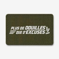 Patch Tir Sportif - Plus de douilles que d'excuses - Olive / Blanc