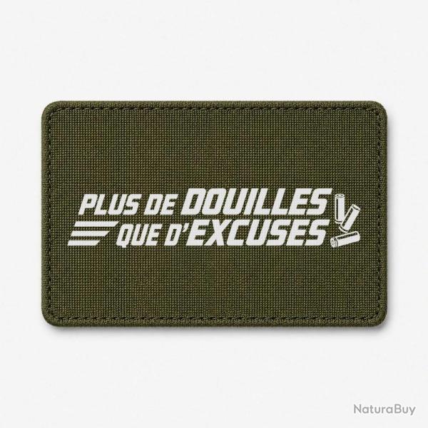 Patch Tir Sportif - Plus de douilles que d'excuses - Olive / Blanc