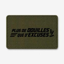 Patch Tir Sportif - Plus de douilles que d'excuses - Olive / Noir