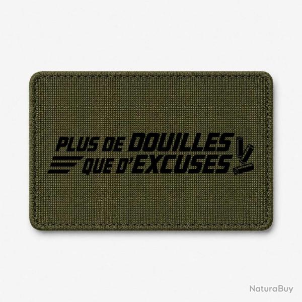 Patch Tir Sportif - Plus de douilles que d'excuses - Olive / Noir