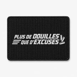 Patch Tir Sportif - Plus de douilles que d'excuses - Noir / Blanc