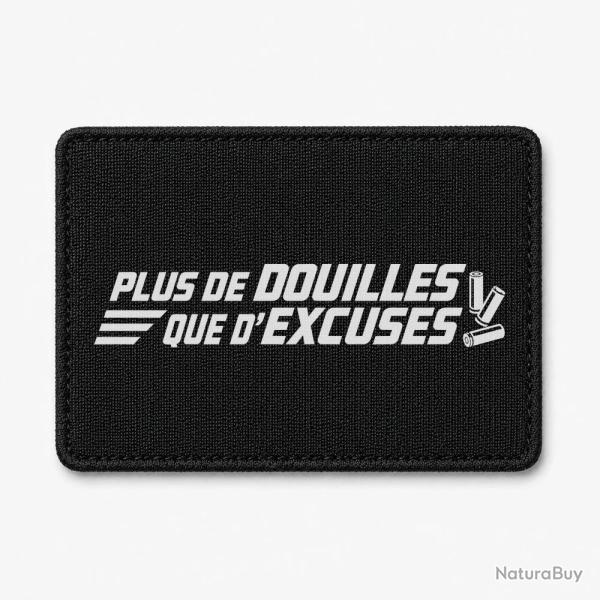 Patch Tir Sportif - Plus de douilles que d'excuses - Noir / Blanc