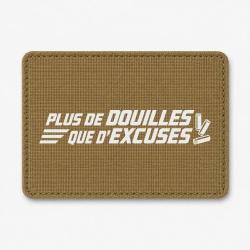 Patch Tir Sportif - Plus de douilles que d'excuses - Coyote / Blanc