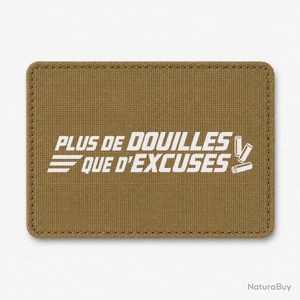 Patch Tir Sportif - Plus de douilles que d'excuses - Coyote / Blanc