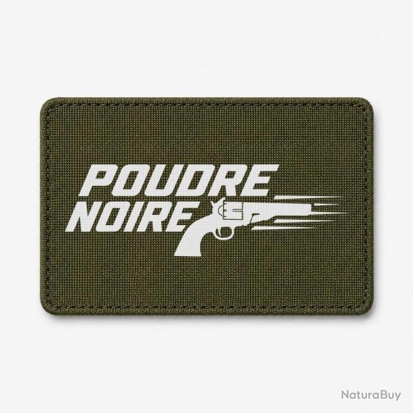 Patch Tir Sportif - Poudre noire - Typographie - Olive / Blanc