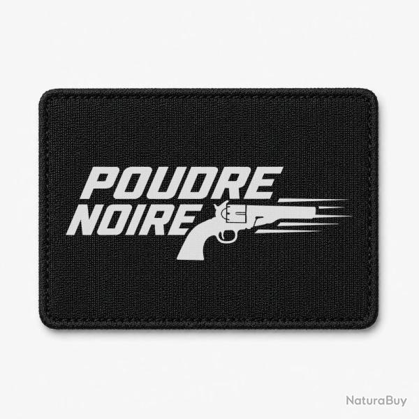 Patch Tir Sportif - Poudre noire - Typographie - Noir / Blanc