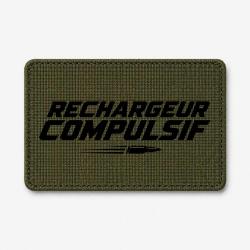 Patch Tir Sportif - Rechargeur compulsif - Typographie balle - Olive / Noir