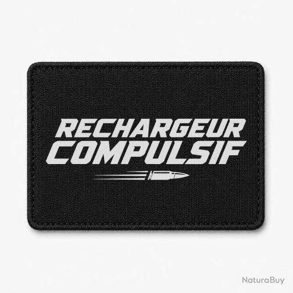 Patch Tir Sportif - Rechargeur compulsif - Typographie balle - Noir / Blanc