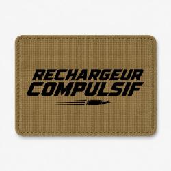 Patch Tir Sportif - Rechargeur compulsif - Typographie balle - Coyote / Noir