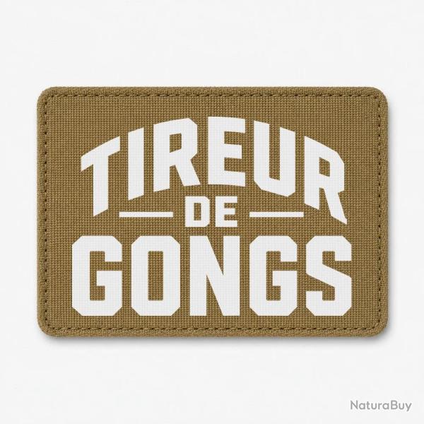 Patch Tir Sportif - Tireur de gong - Coyote / Blanc