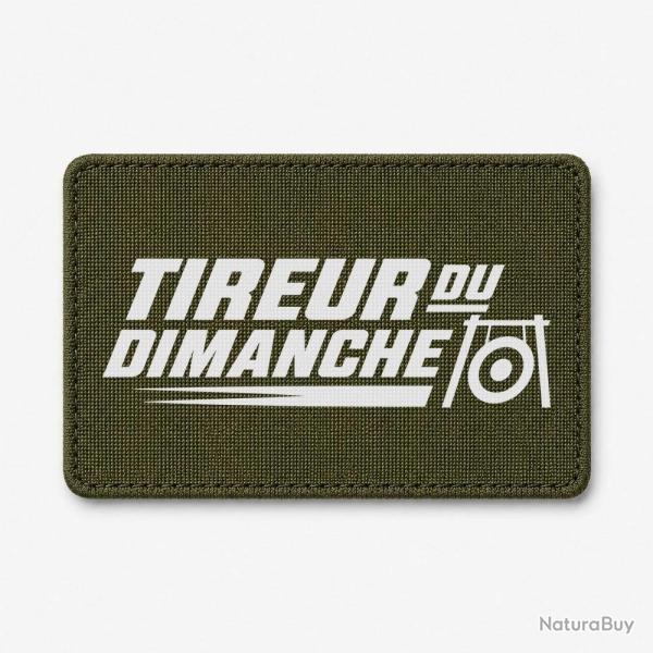 Patch Tir Sportif - Tireur du dimanche - Bipied - Olive / Blanc