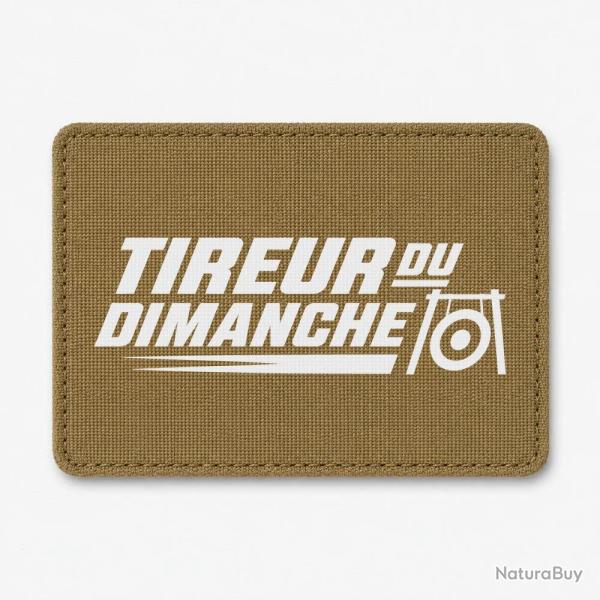 Patch Tir Sportif - Tireur du dimanche - Bipied - Coyote / Blanc
