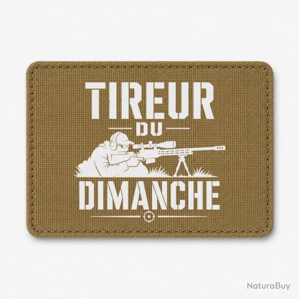 Patch Tir Sportif - Tireur du dimanche - Carabine - Coyote / Blanc