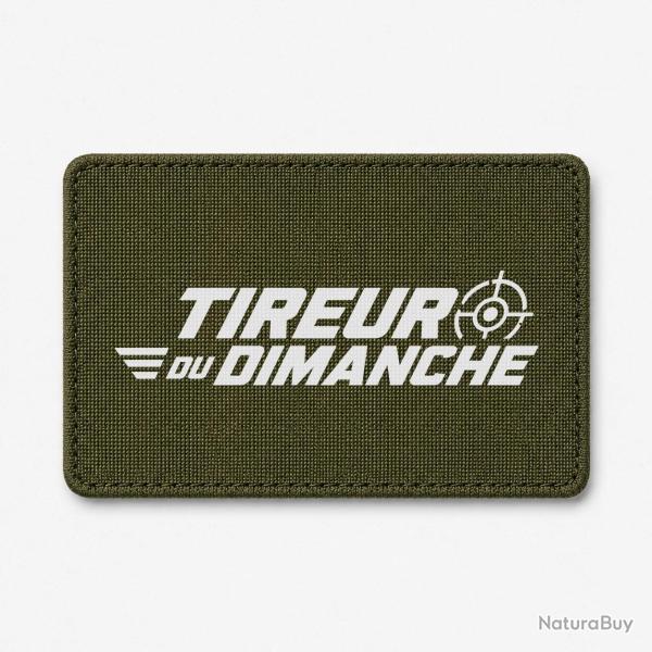 Patch Tir Sportif - Tireur du dimanche - Lettrage dynamique - Olive / Blanc