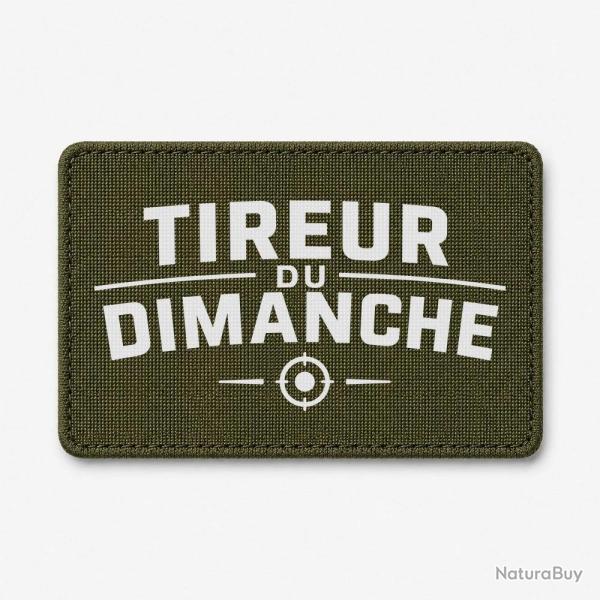 Patch Tir Sportif - Tireur du dimanche - Typographie cible - Olive / Blanc