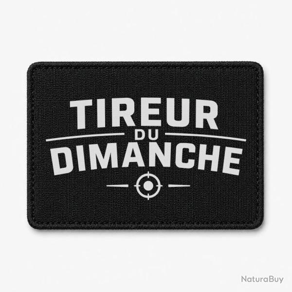 Patch Tir Sportif - Tireur du dimanche - Typographie cible - Noir / Blanc
