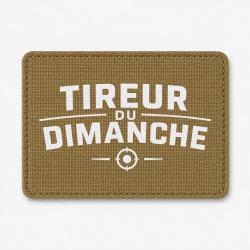Patch Tir Sportif - Tireur du dimanche - Typographie cible - Coyote / Blanc